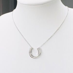 Diamond 18K White Gold Horseshoe Necklace